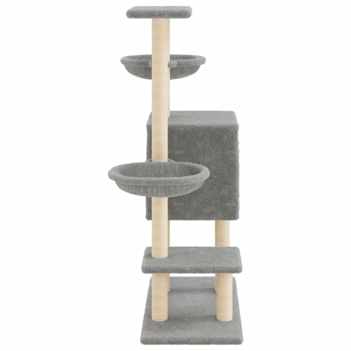VIDAXL Arbre a chat avec griffoirs en sisal gris clair 117 cm
