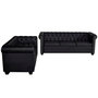 Voir la diapositive 2 : VIDAXL Canape Chesterfield a 2 places et a 3 places noir