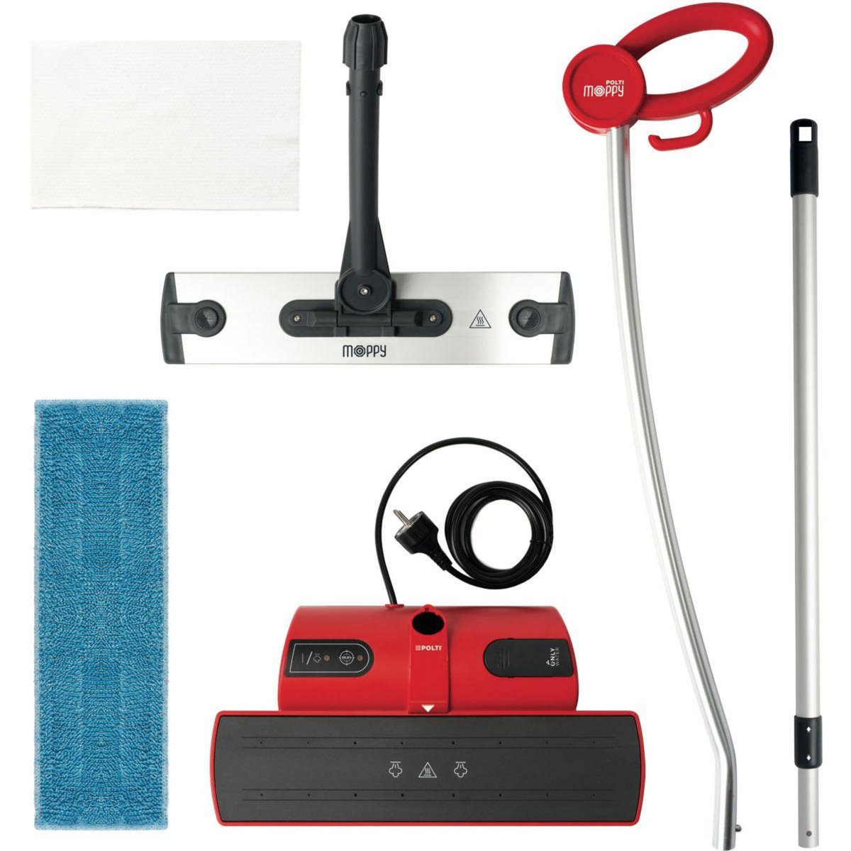 POLTI Balai chauffant nettoyant Moppy rouge