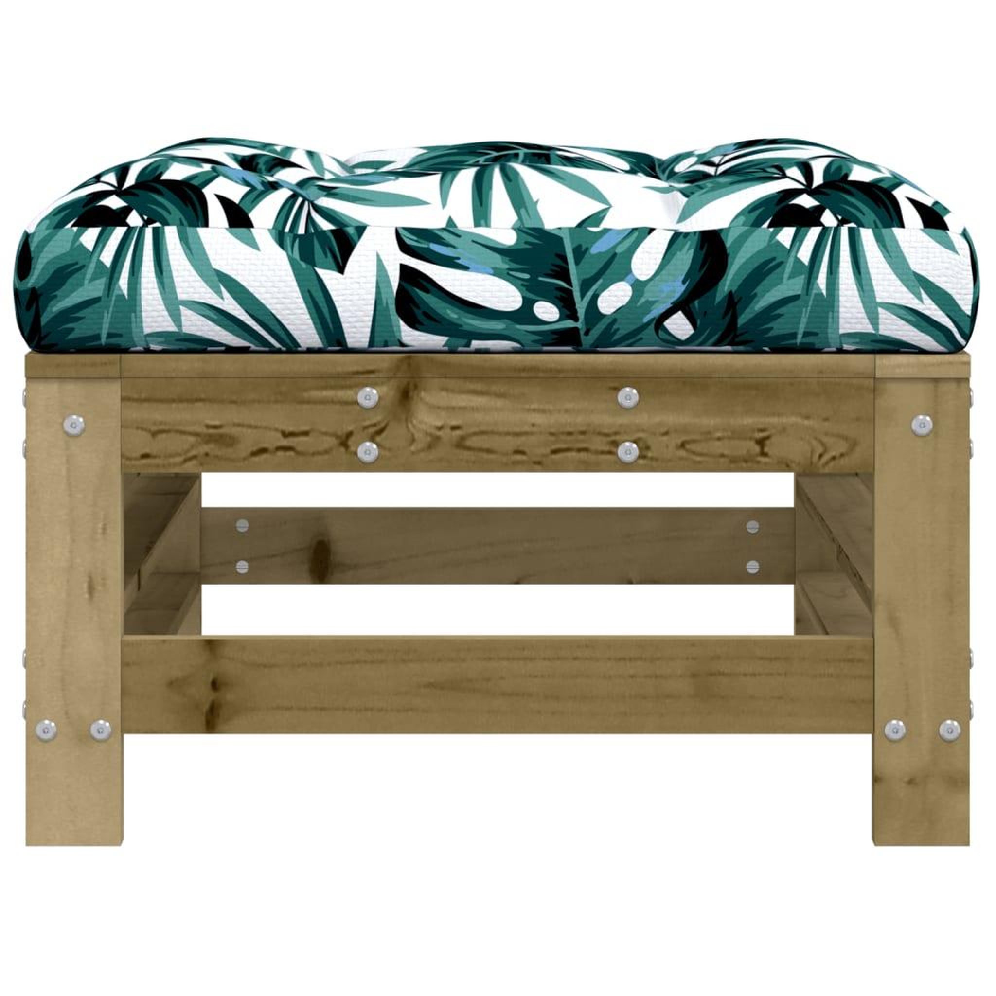 Voir la diapositive 3 : VIDAXL Repose-pied de jardin avec coussin bois de pin impregne