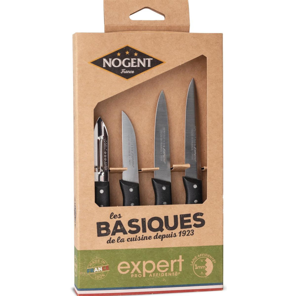 Nogent 3 etoiles Coffret de 3 couteaux et un éplucheur - 00087v