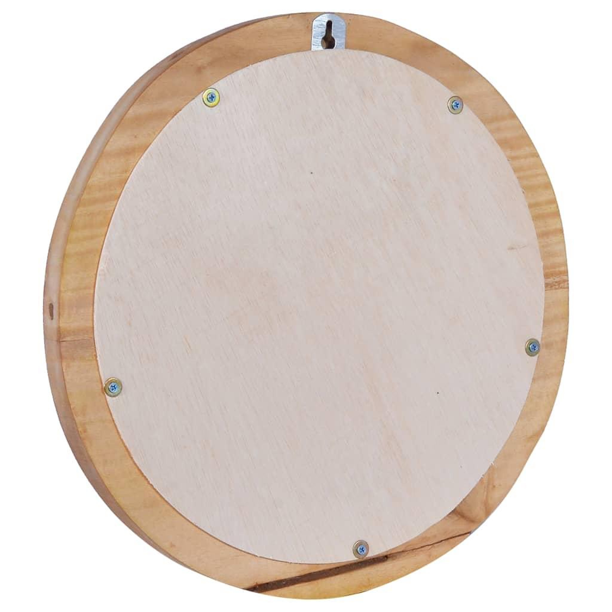 Voir la diapositive 4 : VIDAXL Miroir mural 40 cm Teck Rond