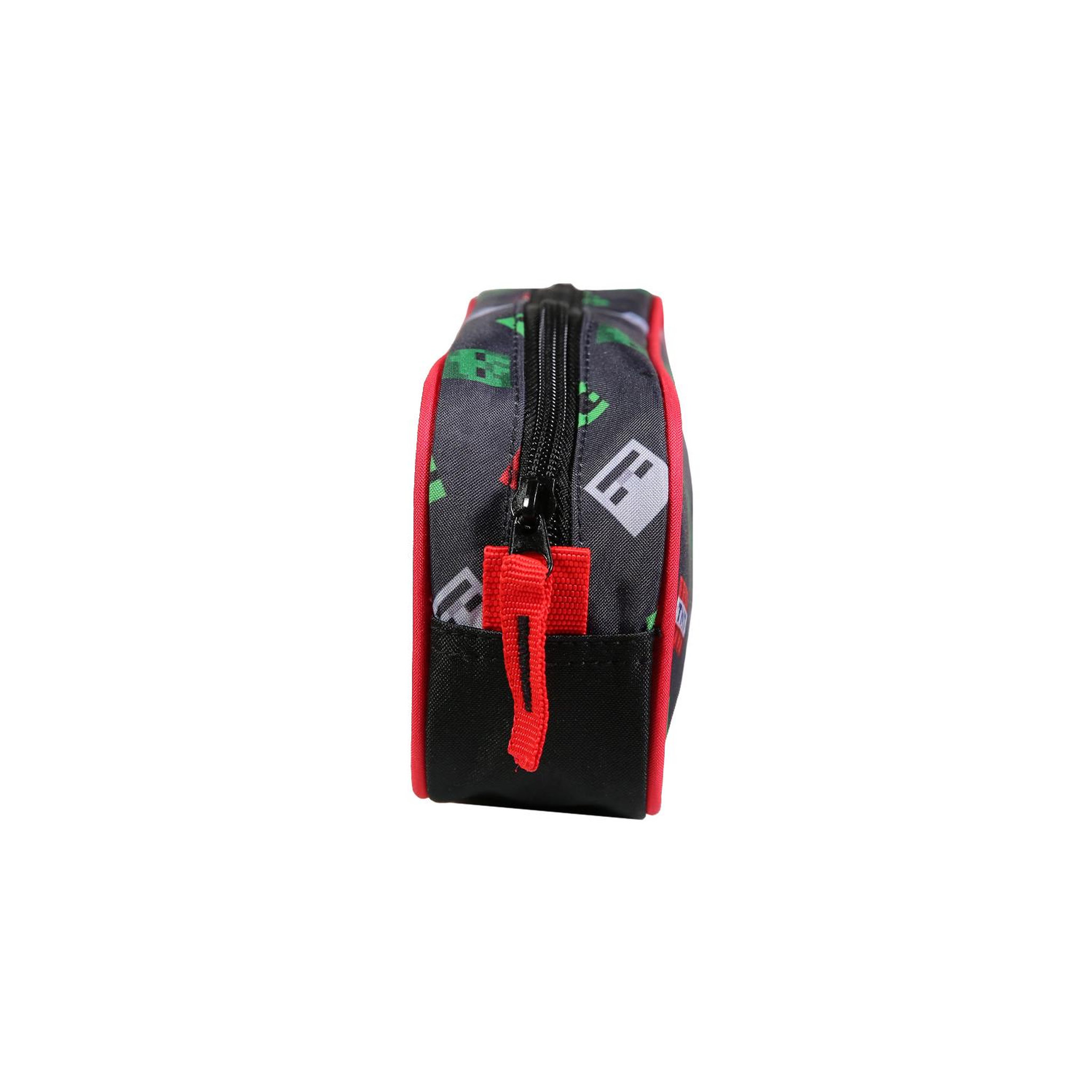 Voir la diapositive 3 : Bagtrotter BAGTROTTER  Trousse scolaire rectangulaire Minecraft Noir