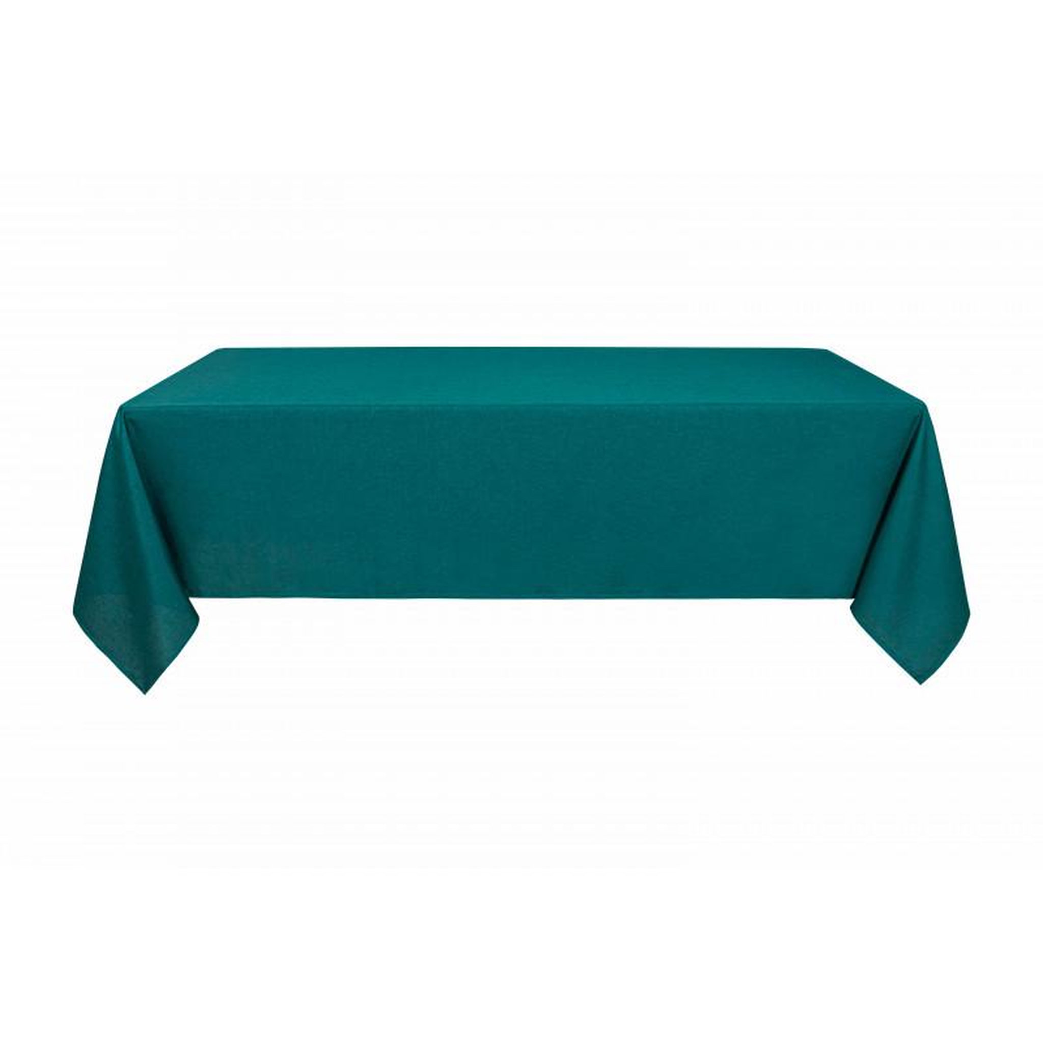 Voir la diapositive 6 : UNIVERS DECOR Nappe antitache unie bleu paon rectangulaire 145 x 240 cm - bleu paon -