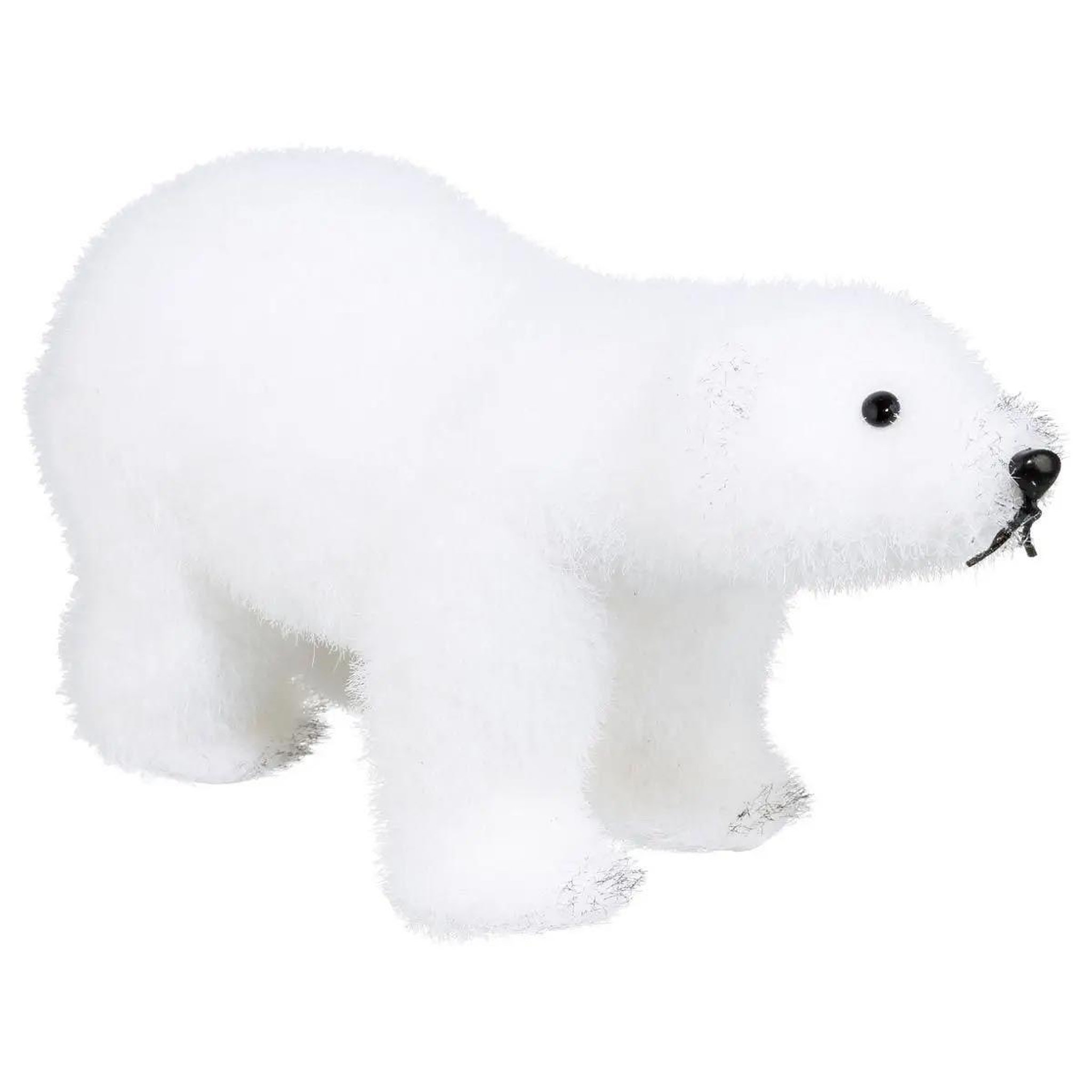 ATMOSPHERA Statuette déco ours  manteau  21cm blanc