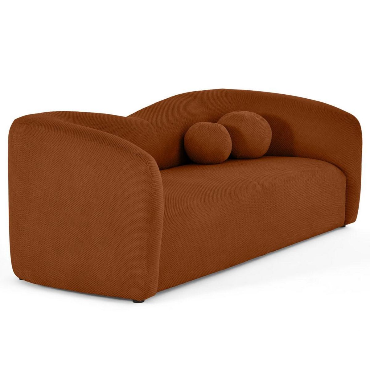 LISA DESIGN Charles - canapé droit 3 places en velours texturé