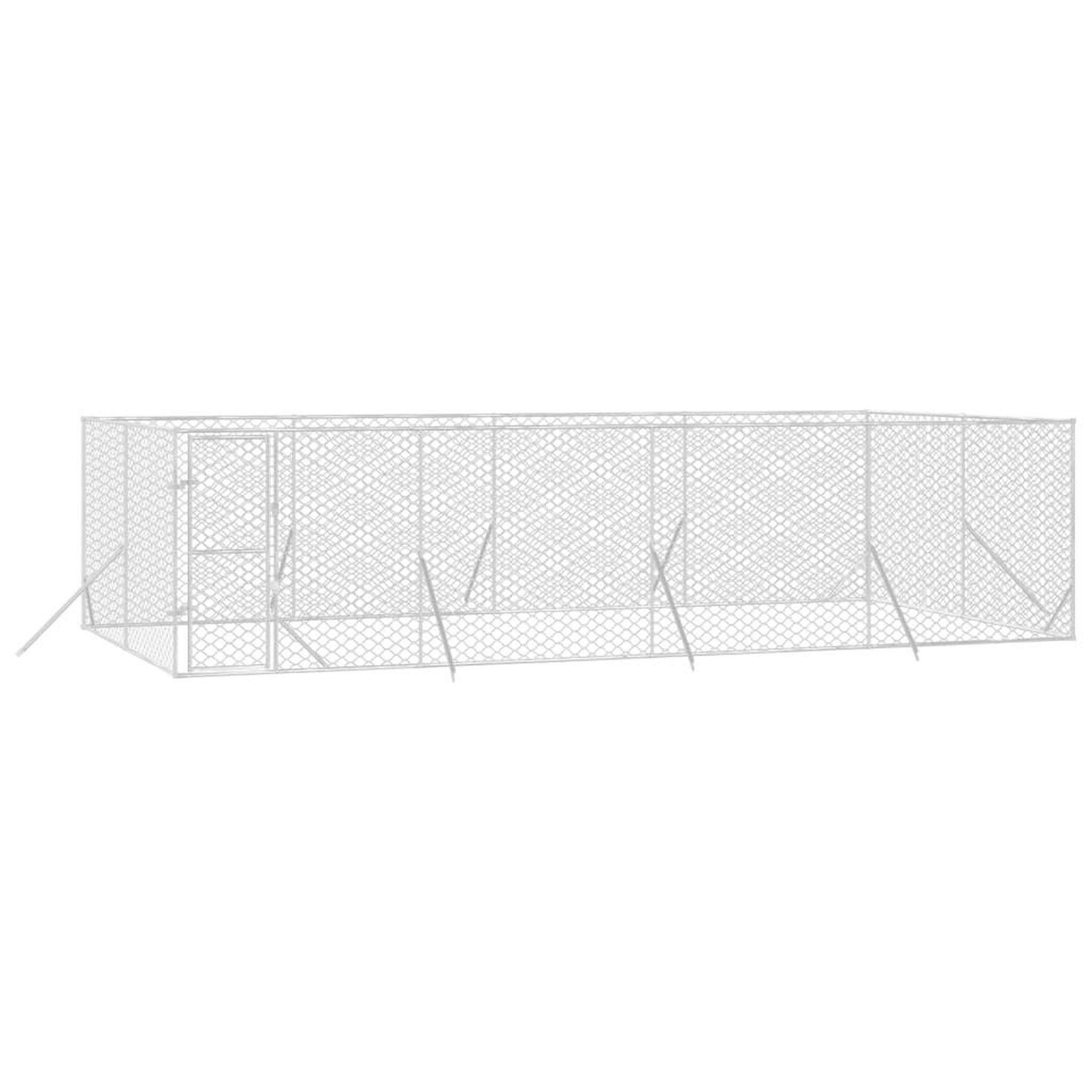 Voir la diapositive 3 : VIDAXL Chenil d'exterieur pour chiens argente 8x4x2 m acier galvanise