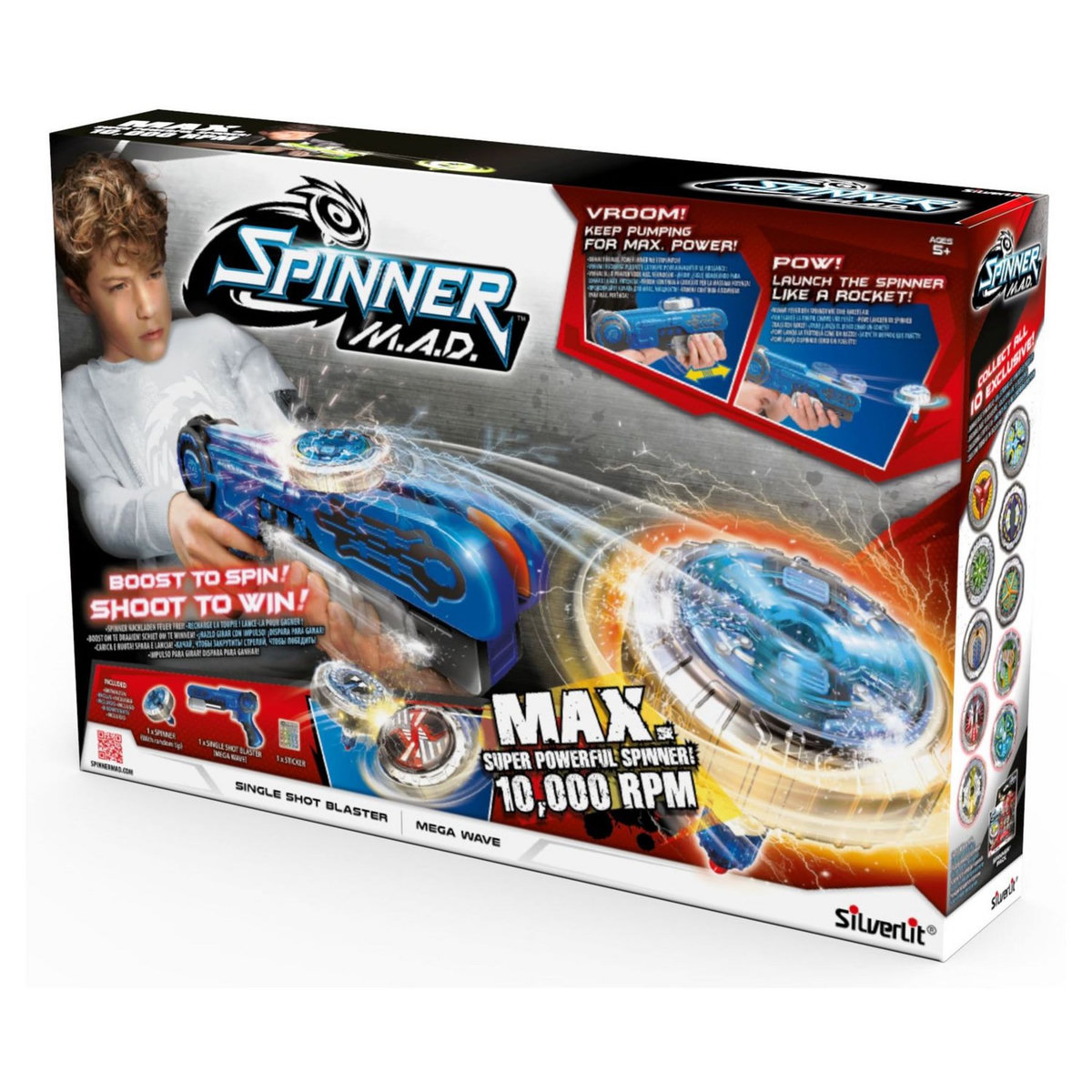 SILVERLIT Blaster avec toupie Spinner mad 