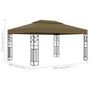 Voir la diapositive 6 : VIDAXL Tonnelle avec double toit 3x4 m Taupe 180 g/m^2
