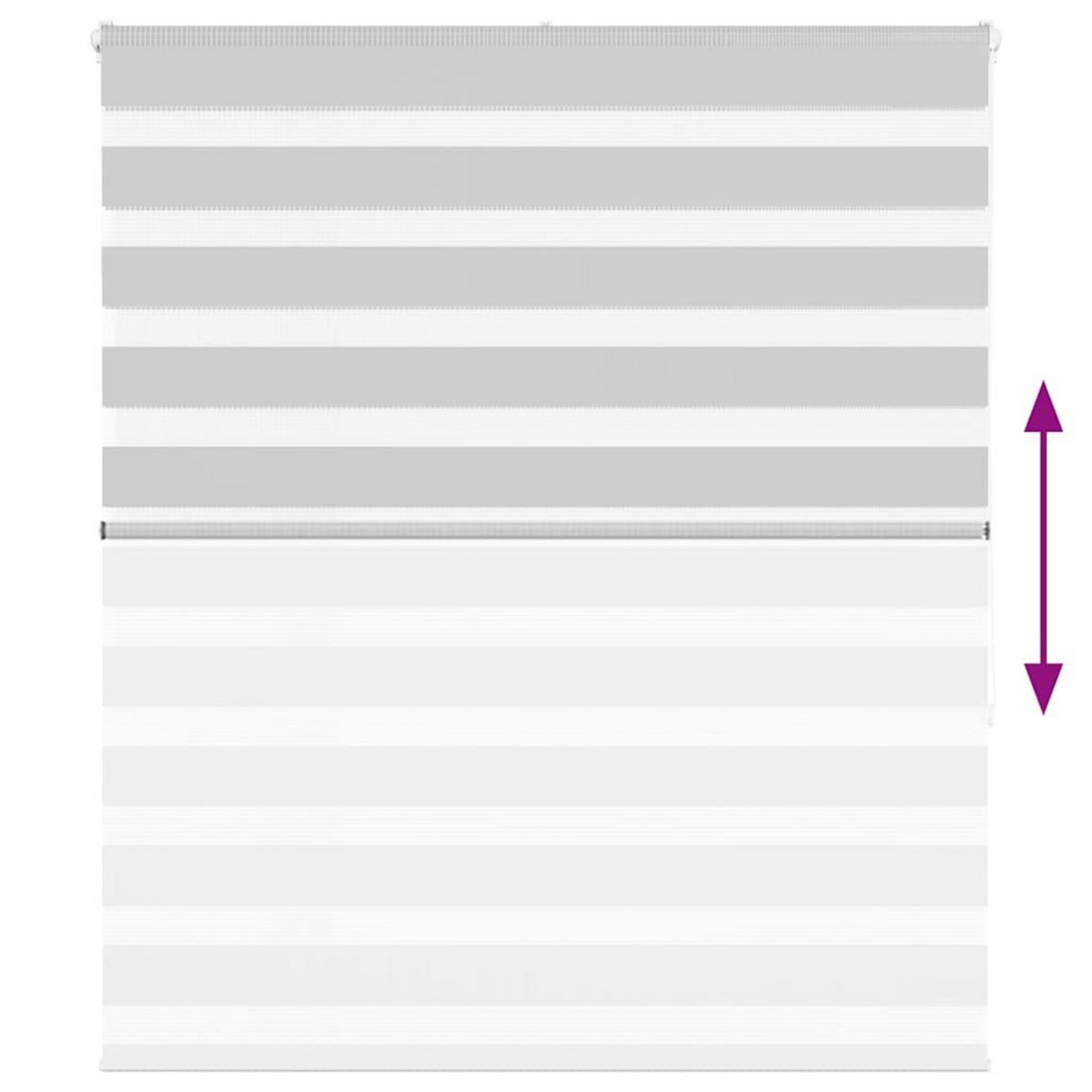 VIDAXL Store zebre gris clair largeur du tissu 130,9 cm polyester