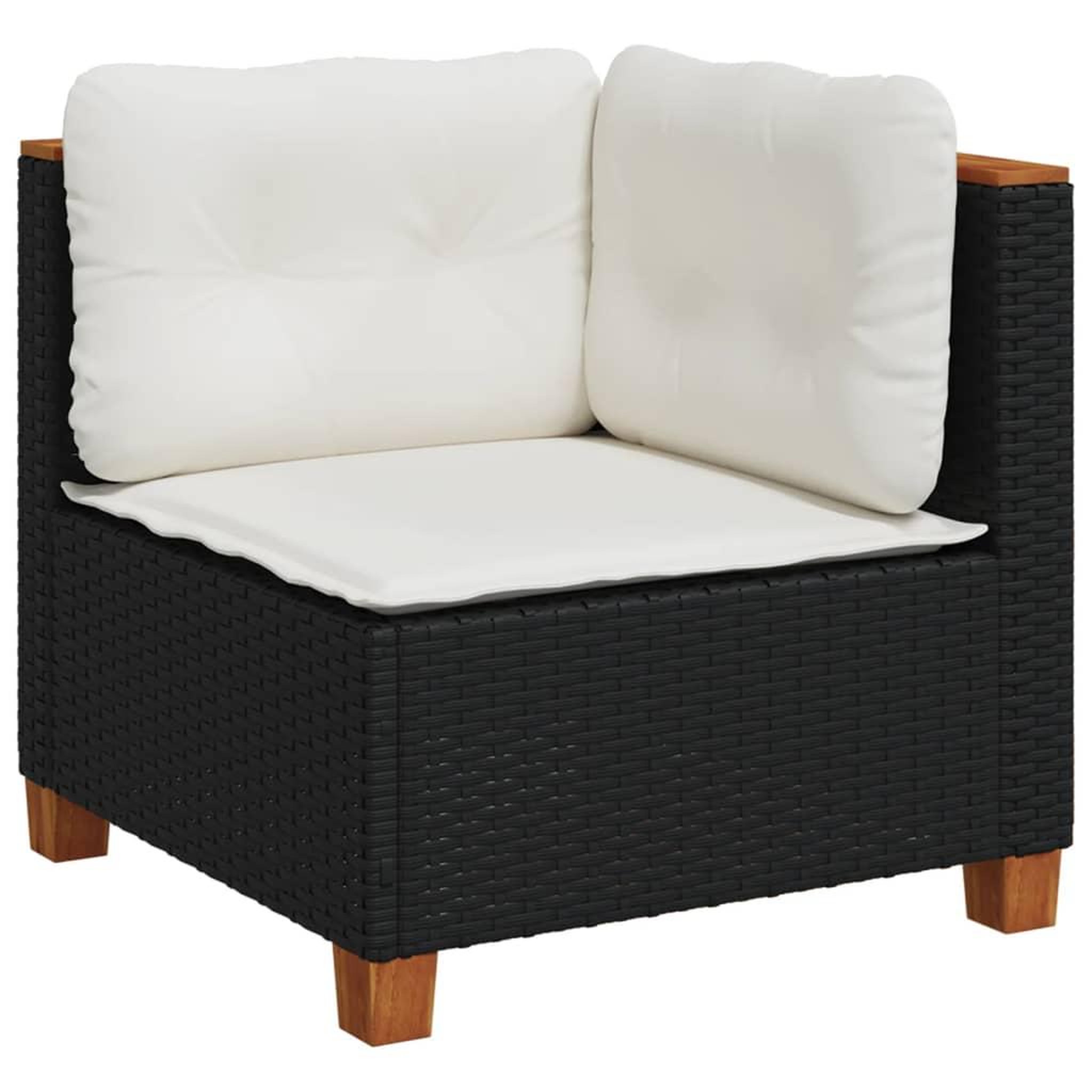 Voir la diapositive 3 : VIDAXL Salon de jardin 10 pcs avec coussins noir resine tressee