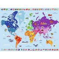 Puzzle Carte du monde Nathan 150 pièces 7 ans avec trieur de