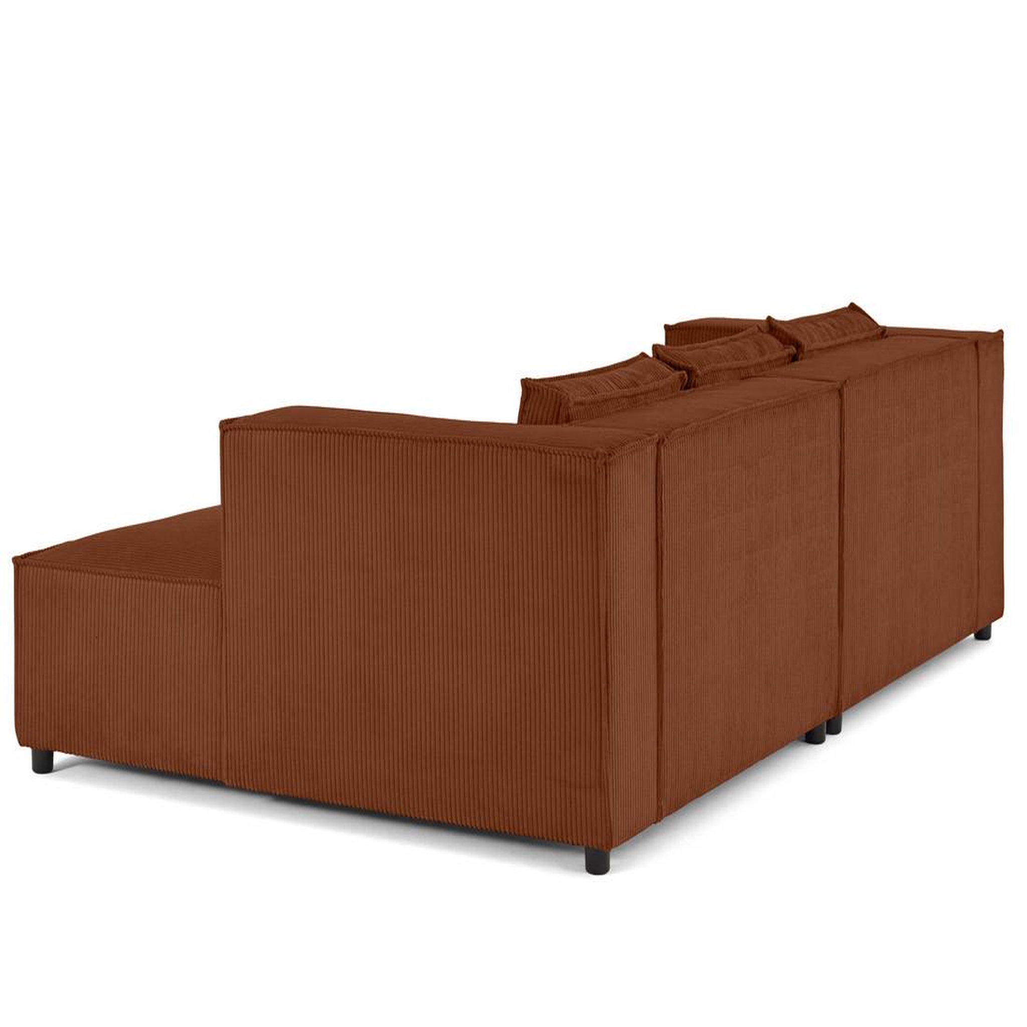 Voir la diapositive 6 : LISA DESIGN Stella - canapé droit 3 places avec double méridienne - assise profonde - en velours côtelé