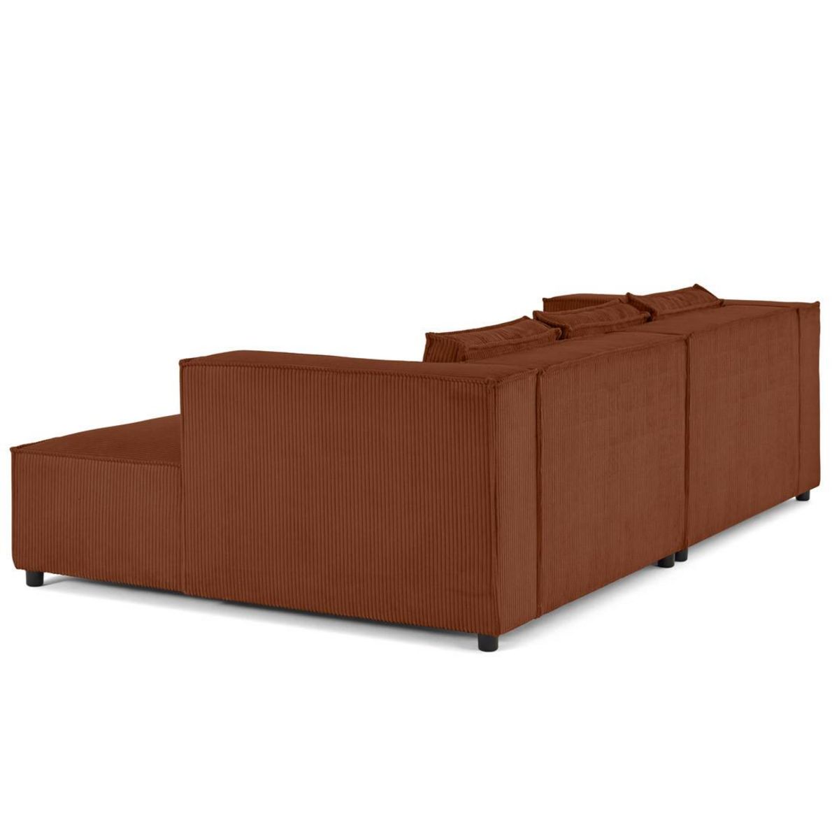 LISA DESIGN Stella - canapé droit 3 places avec double méridienne - assise profonde - en velours côtelé