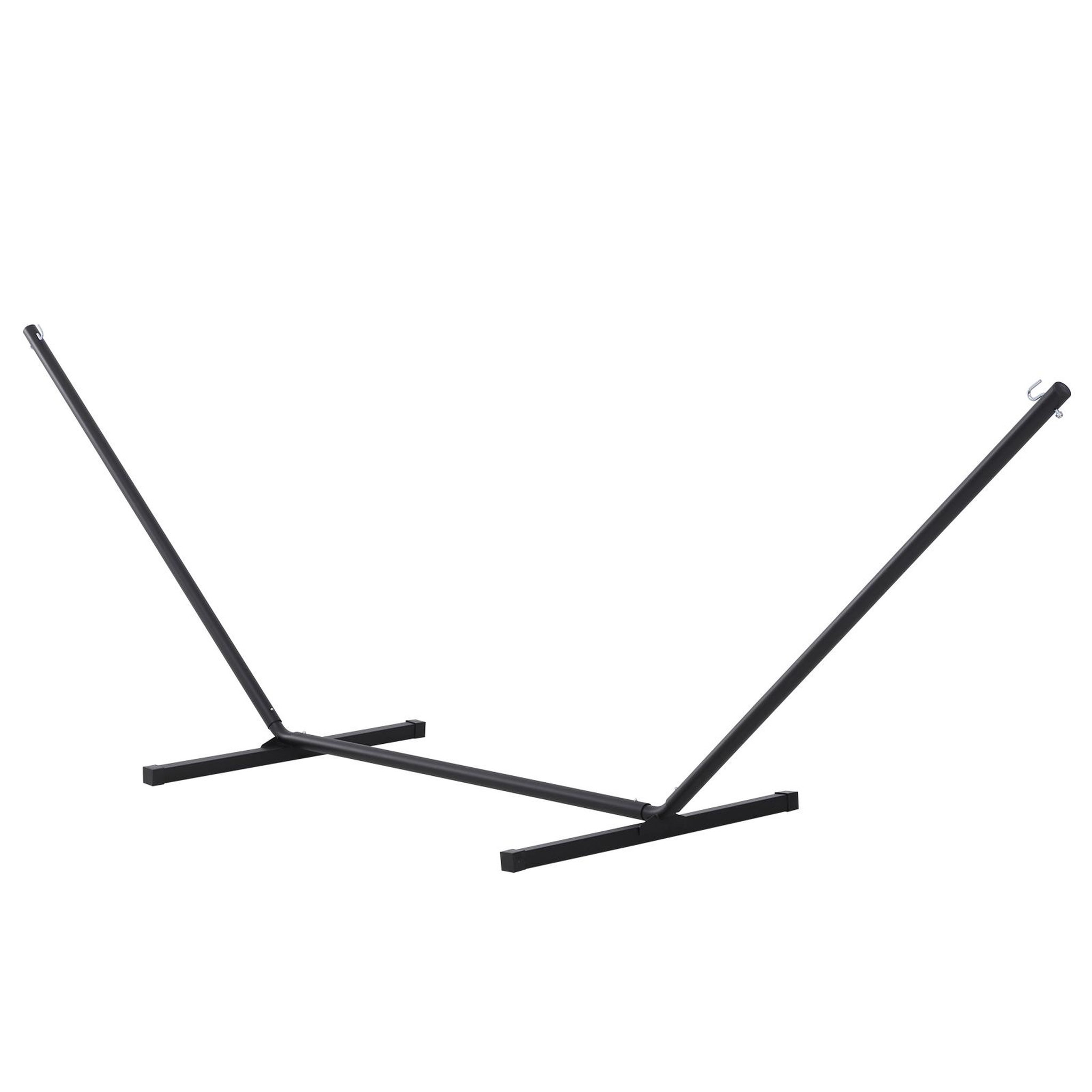 Voir la diapositive 5 : OUTSUNNY Support pied de hamac structure robuste métal époxy noir dim. 3,60L x 0,92l x 1,15H m