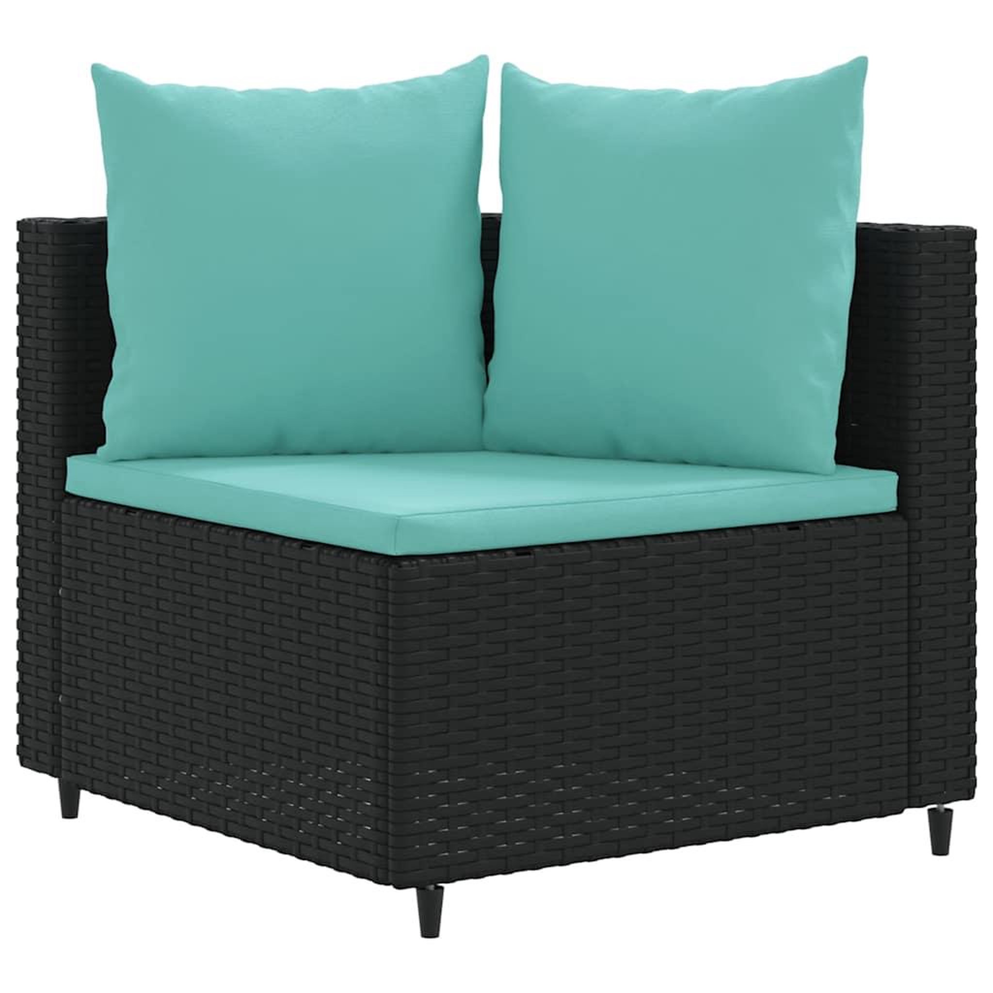 Voir la diapositive 3 : VIDAXL Salon de jardin 4 pcs avec coussins noir resine tressee
