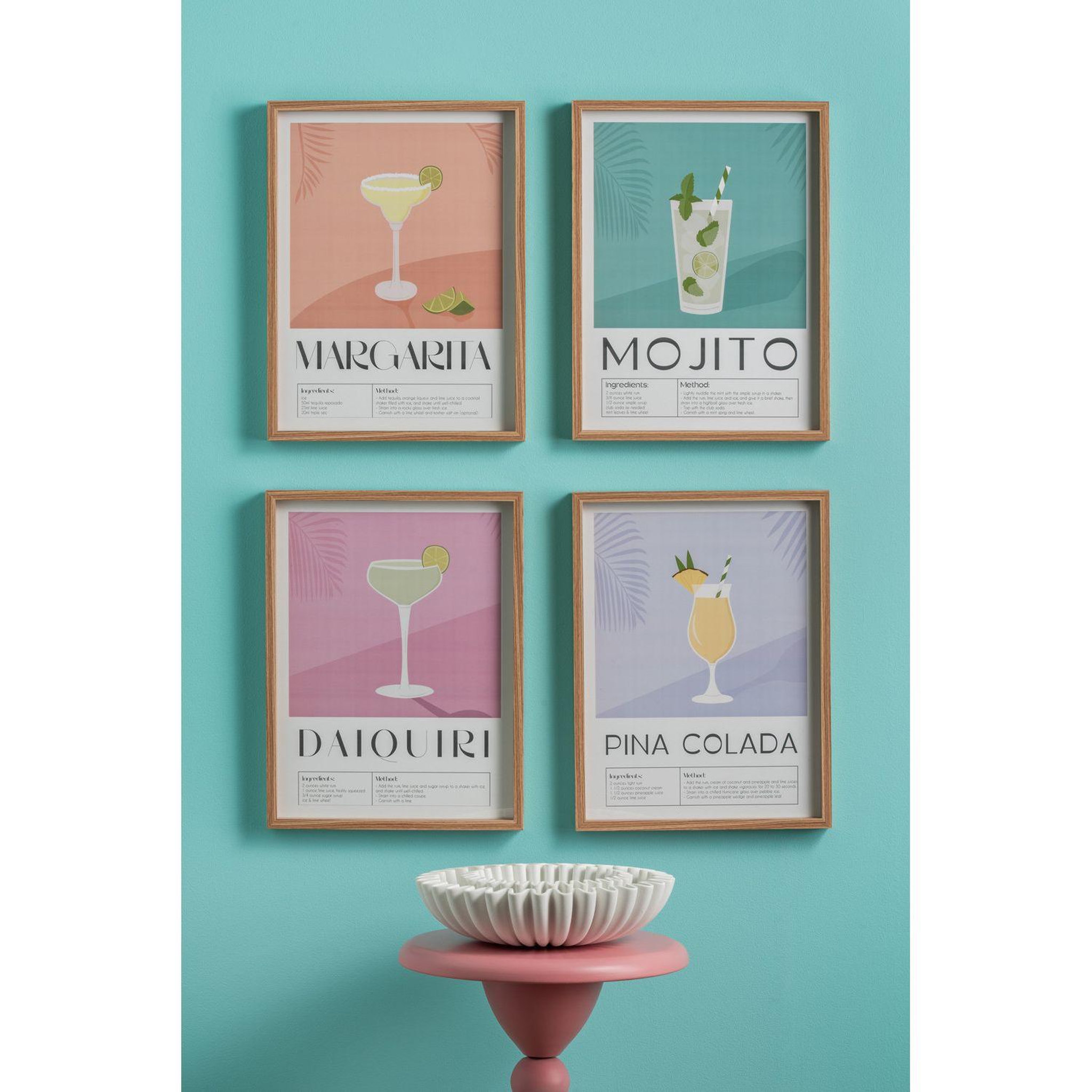 Voir la diapositive 2 : PRESENT TIME Affiche encadrée cocktail