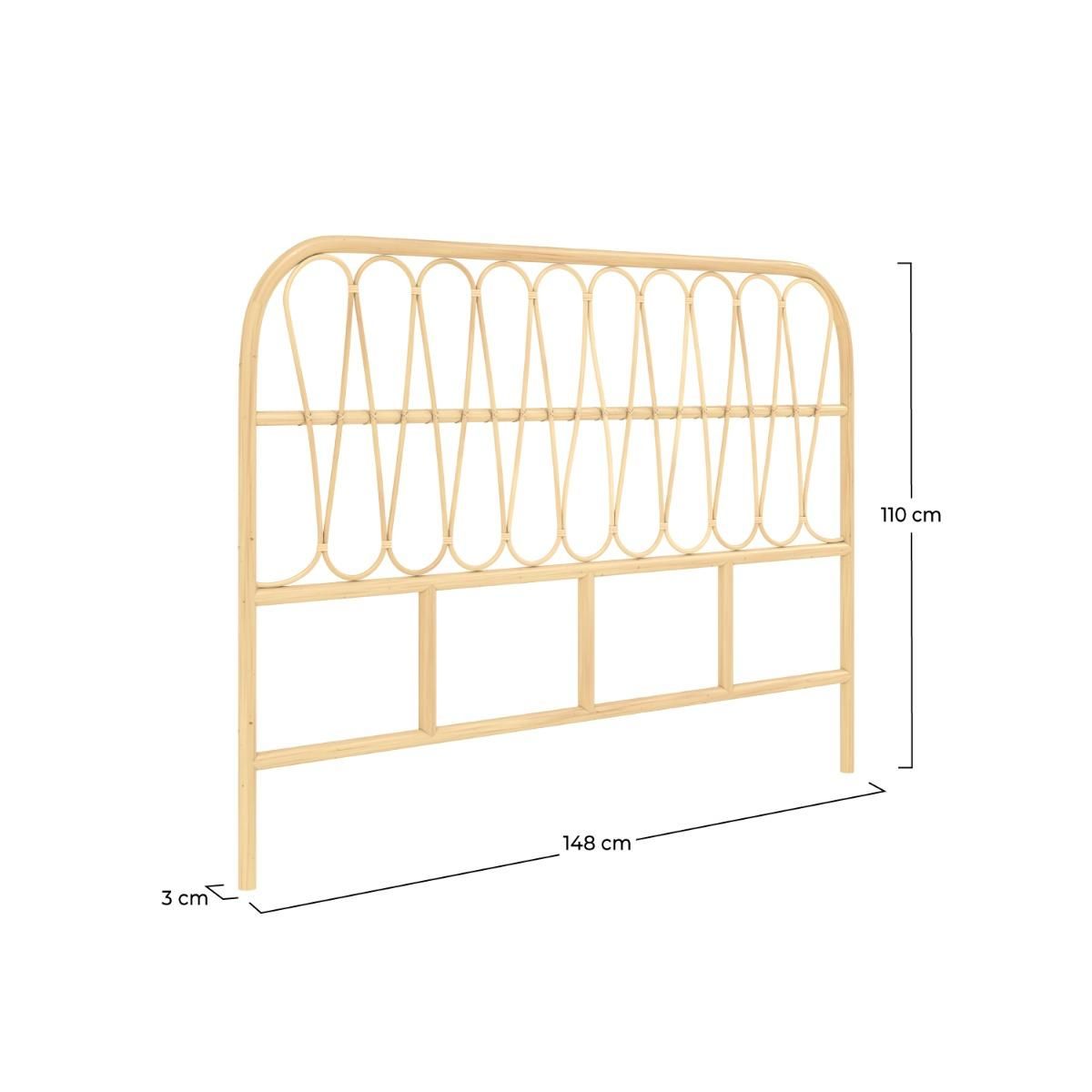 Rendez vous déco Tête de lit en rotin naturel 140 cm - Elior