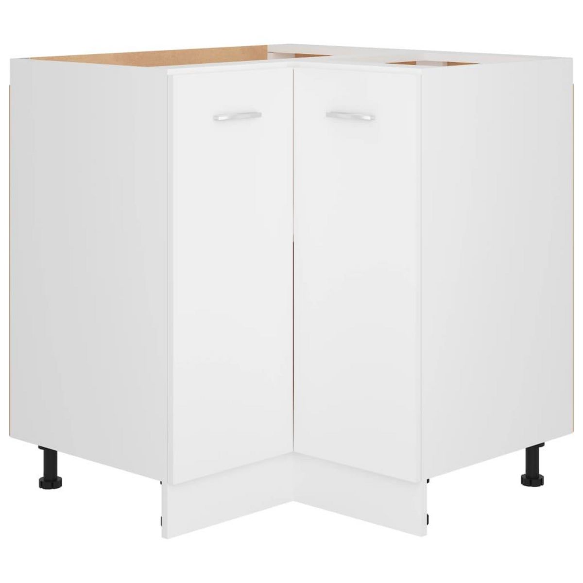 VIDAXL Armoire de plancher d'angle blanc 75,5x75,5x81,5 cm bois