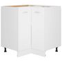 Voir la diapositive 2 : VIDAXL Armoire de plancher d'angle blanc 75,5x75,5x81,5 cm bois