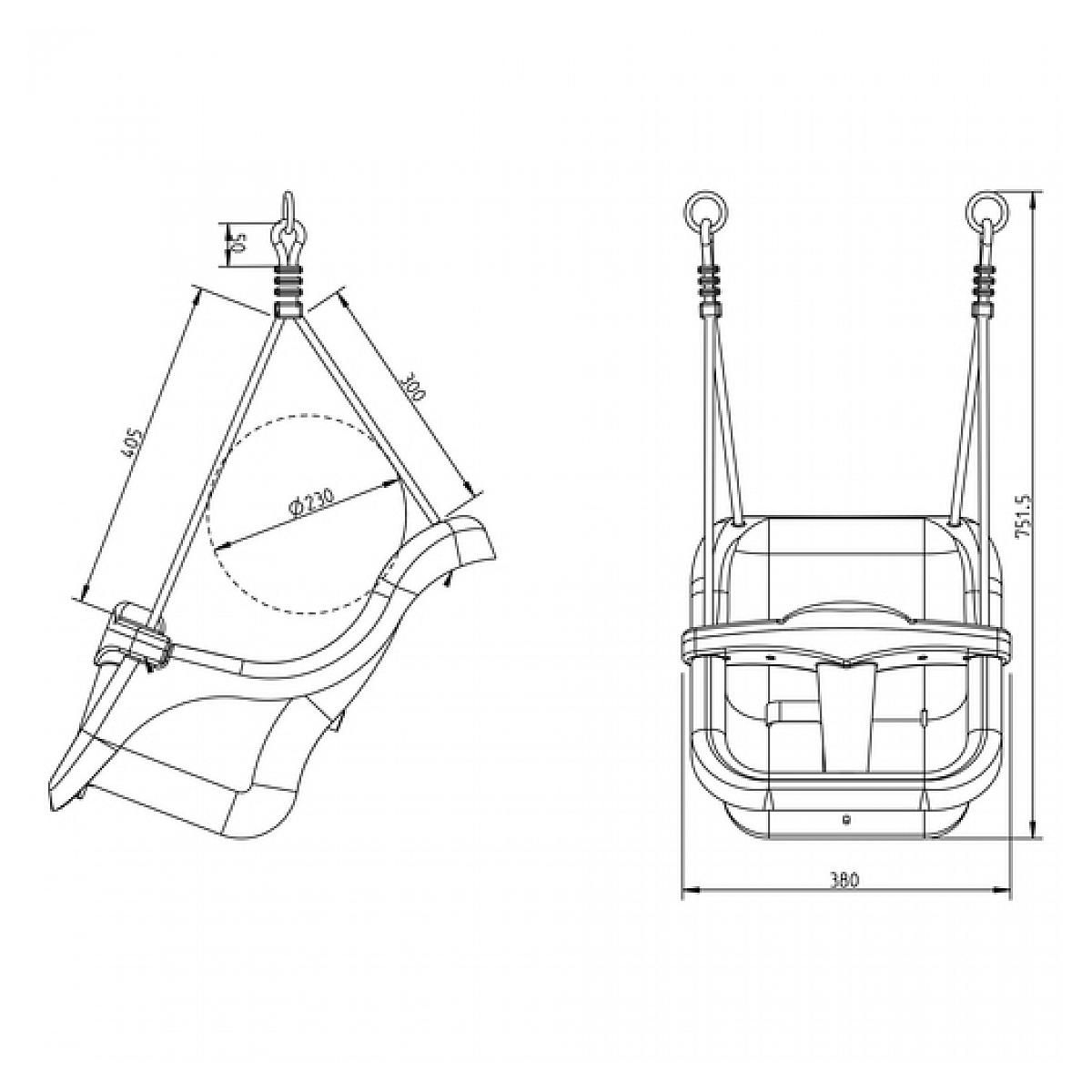 Axi House AXI Baby Swing Marron avec assise Gris et blanche