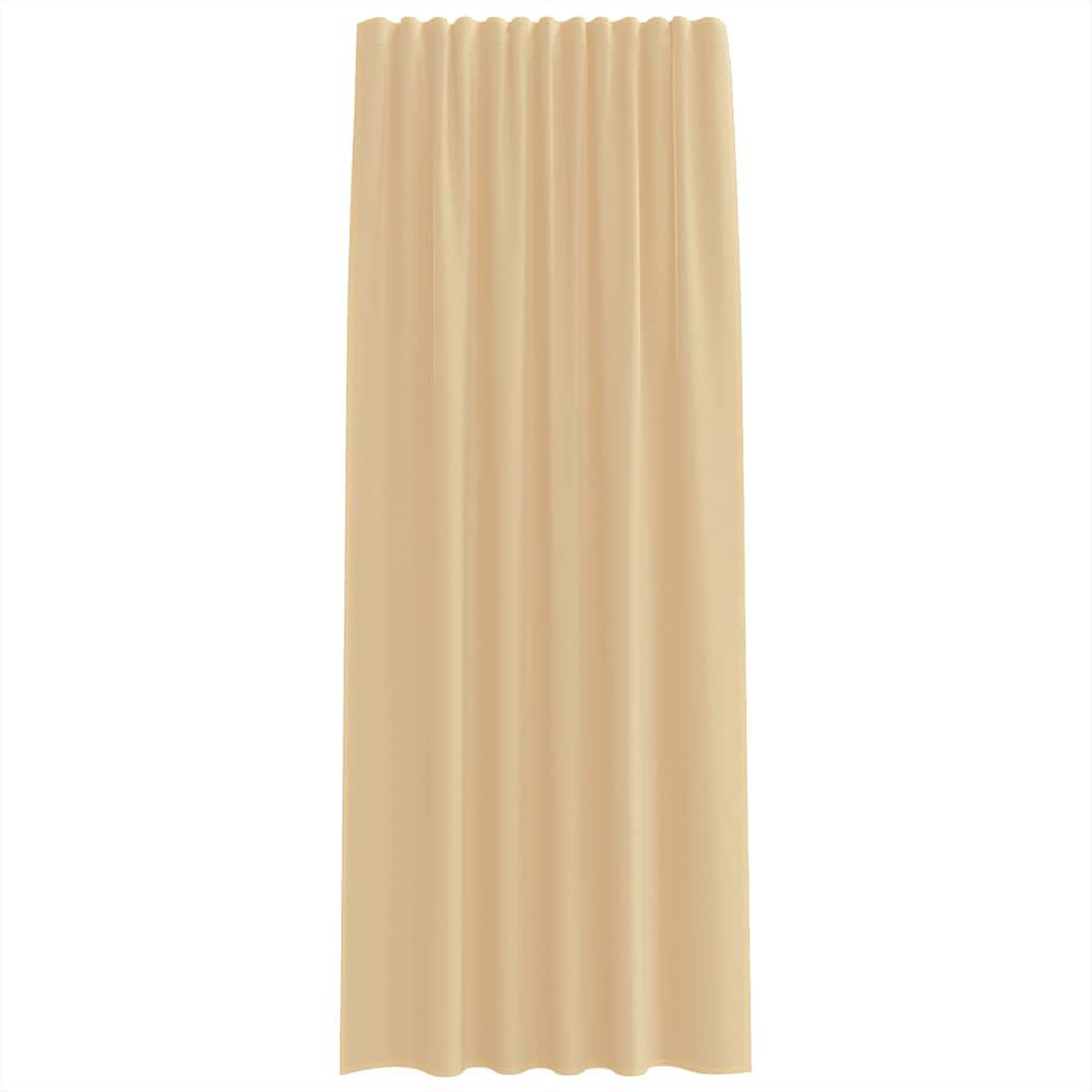 Voir la diapositive 4 : VIDAXL Rideaux en voile avec boucles 2 pcs sable 140x225 cm