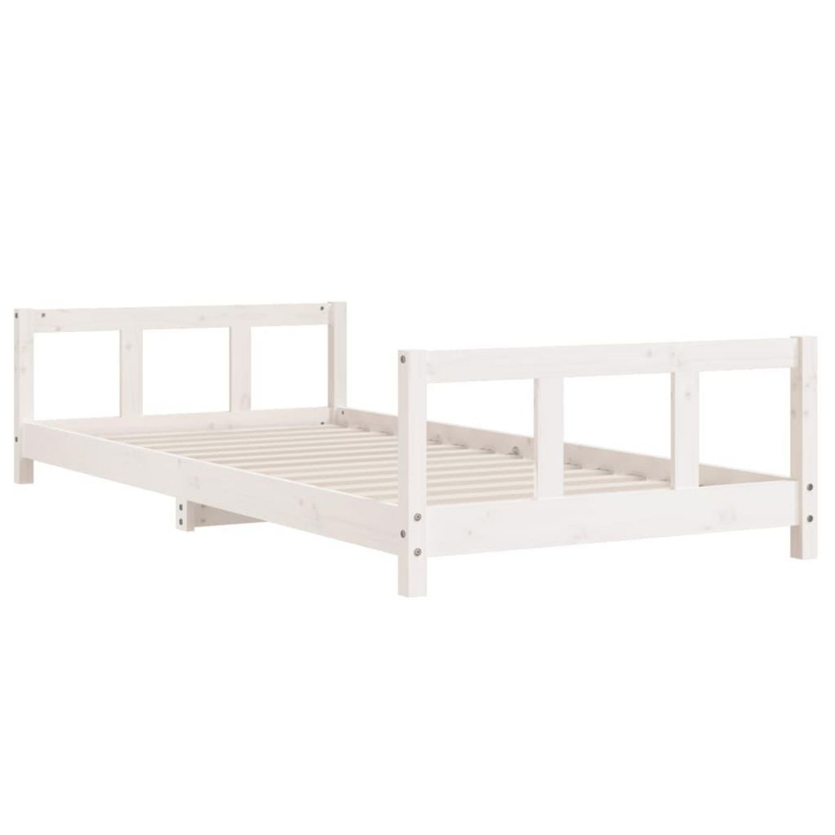 VIDAXL Cadre de lit pour enfants blanc 90x200 cm bois de pin massif