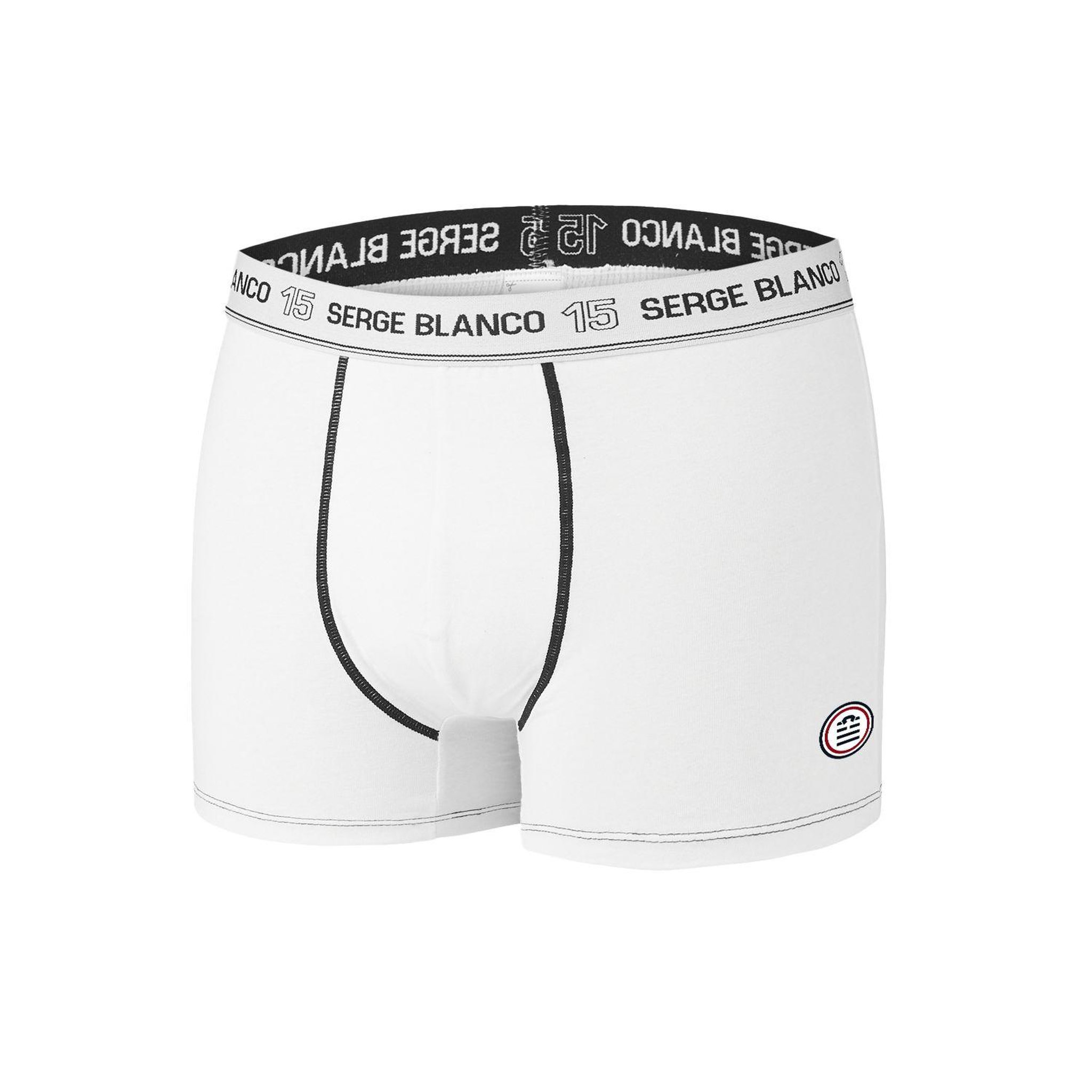 Voir la diapositive 4 : SERGE BLANCO Lot de 5 Boxers Serge Blanco coton homme Class'