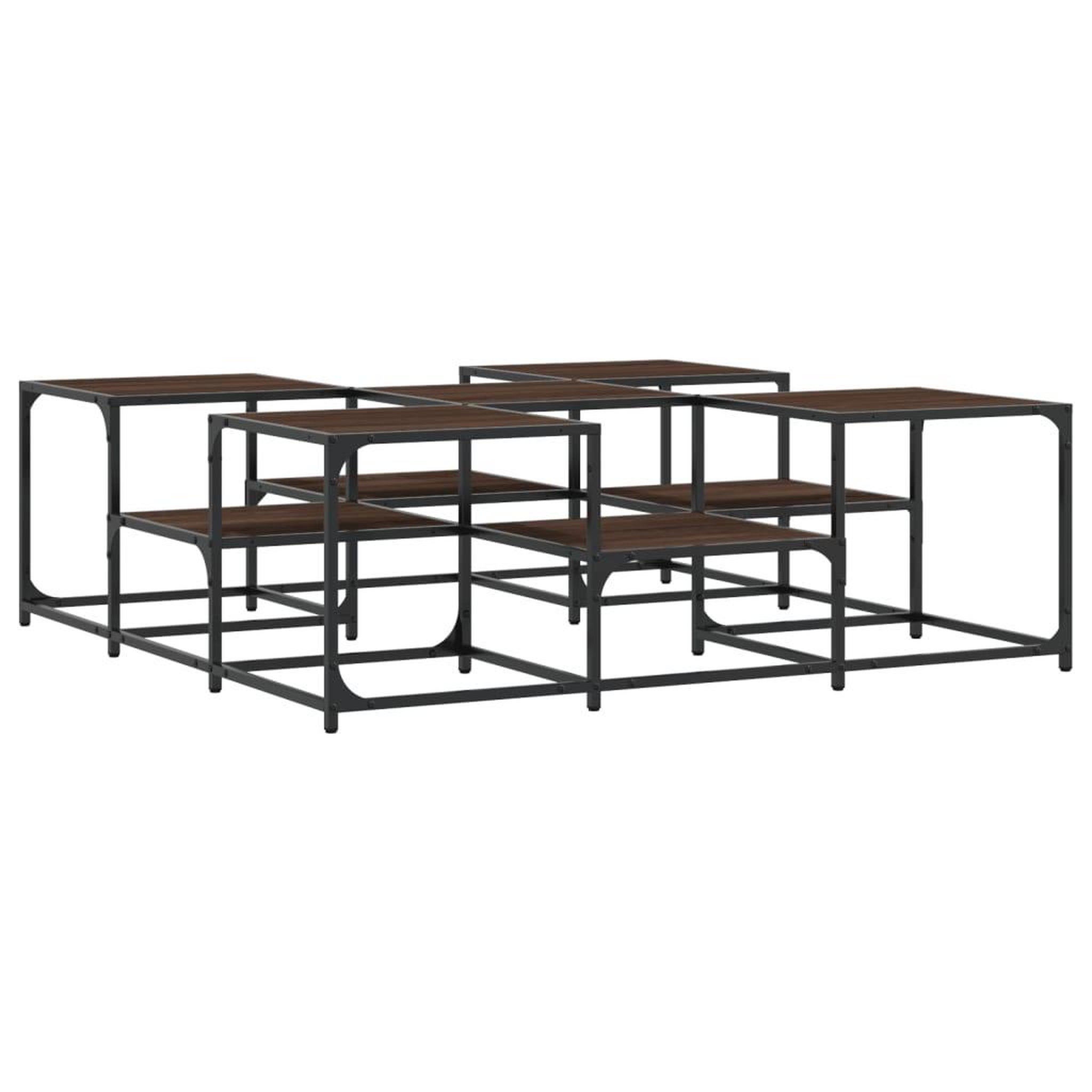 Voir la diapositive 2 : VIDAXL Table basse chene marron 121x121x40 cm bois d'ingenierie