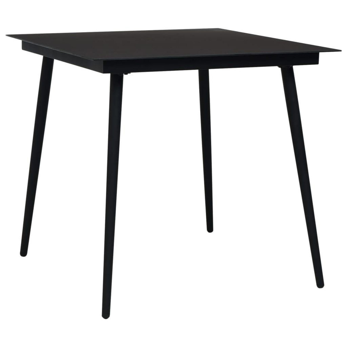 VIDAXL Table a dîner de jardin Noir 80x80x74 cm Acier et verre