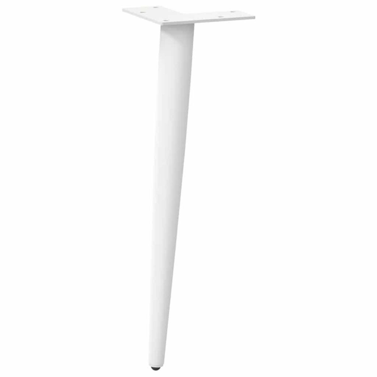 VIDAXL Pieds de table basse forme conique 4 pcs blanc 30-31 cm acier
