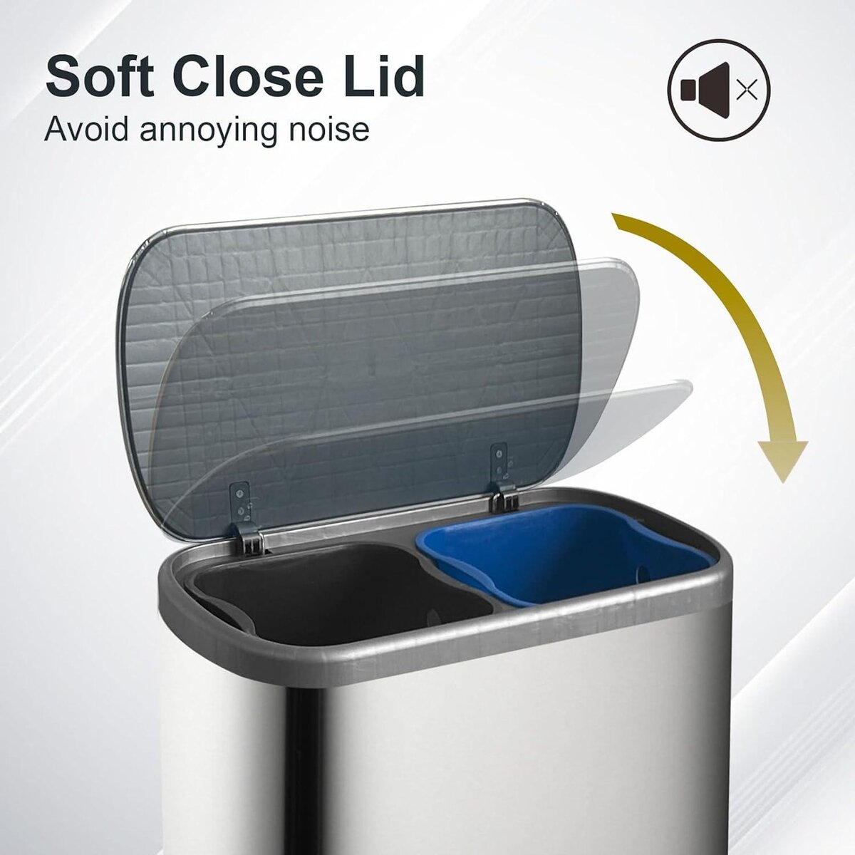 Kitchen move Poubelle pédale tri sélectif 60l - bat-gri-60l