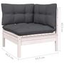 Voir la diapositive 6 : VIDAXL Salon de jardin 9 pcs avec coussins blanc bois de pin massif