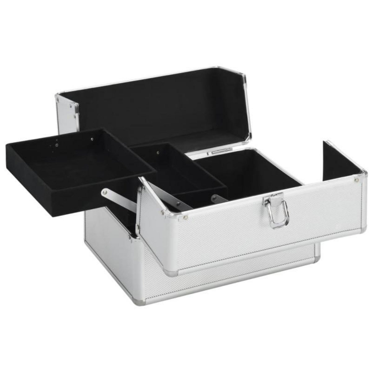 VIDAXL Mallette à maquillage 22x30x21 cm Argenté Aluminium