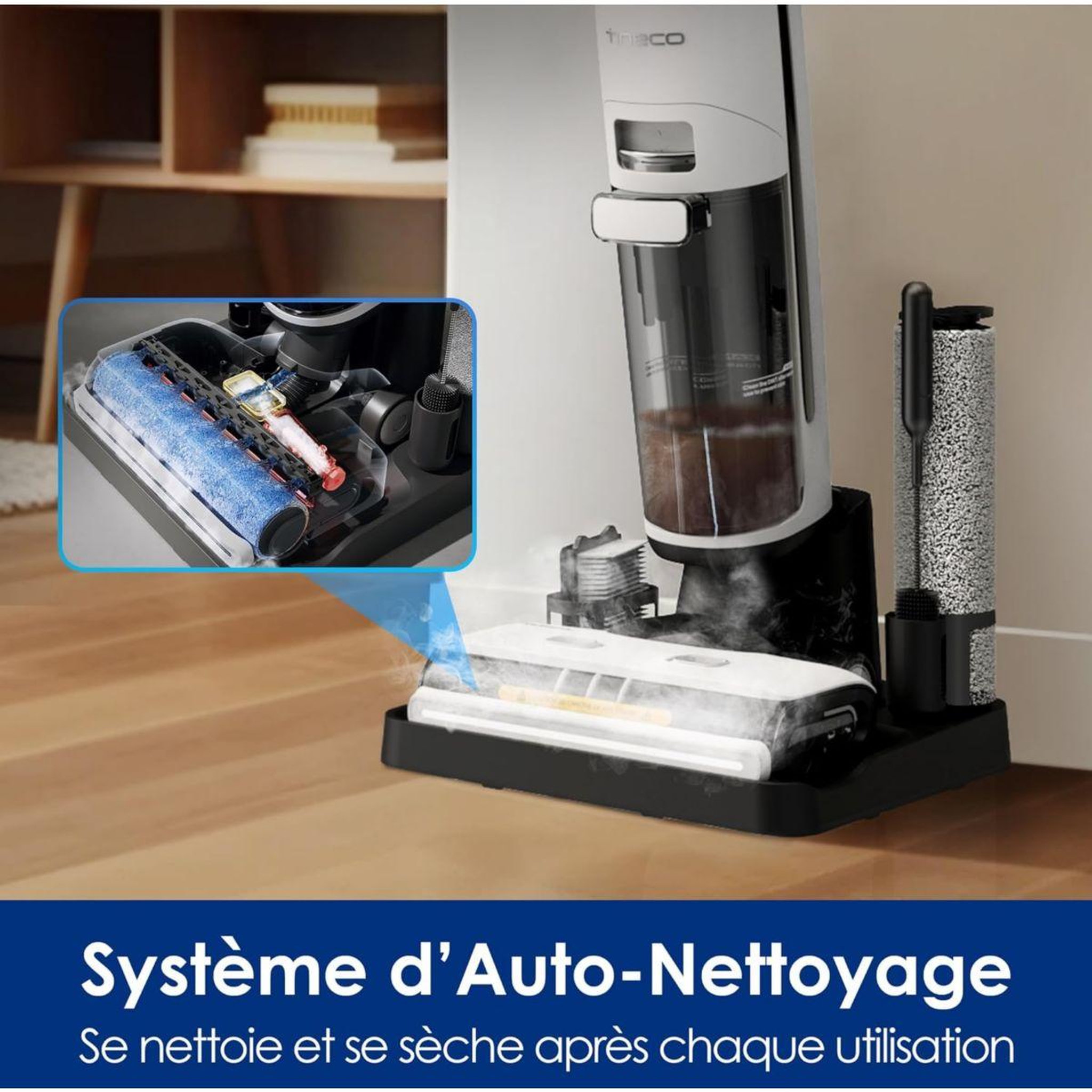 Voir la diapositive 3 : TINECO Aspirateur laveur S7 Steam Plus avec fonction vapeur