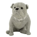 Paris Prix Statuette Déco Bulldog  Sparky  17cm Argent