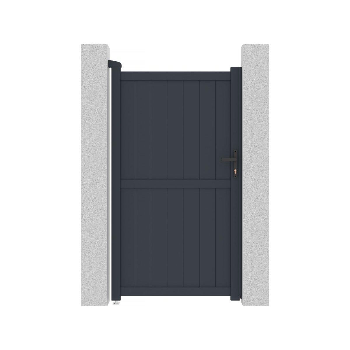 Habitat et Jardin Portillon aluminium  Maurice  - 101.2 x 180.9 cm - Gris