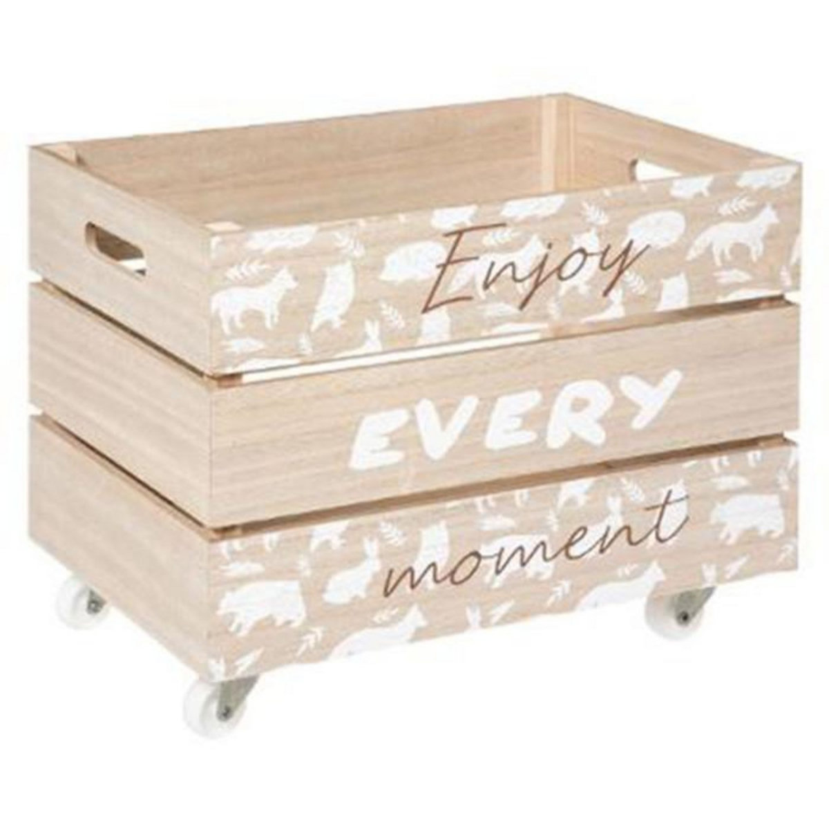 Atmosphera Kids Lot de 2 Cagettes Enfant  Print  39cm Blanc