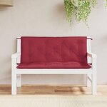 VIDAXL Coussins de banc de jardin lot de 2 rouge bordeaux tissu Oxford