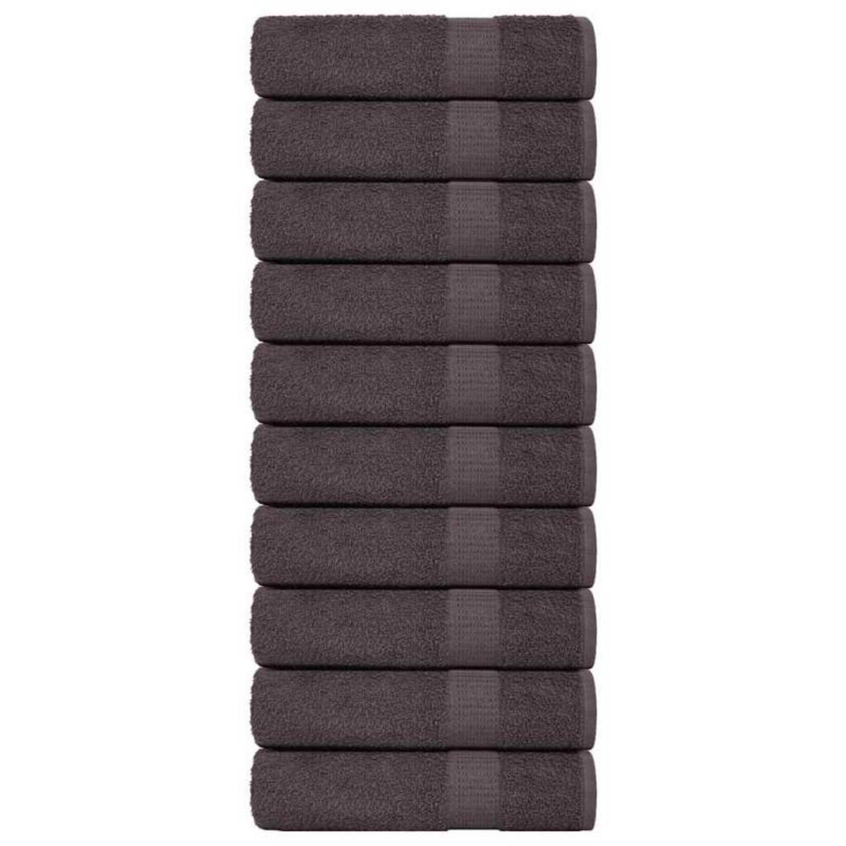 VIDAXL Serviettes de bain 10 pcs anthracite 100x150 cm 100% coton