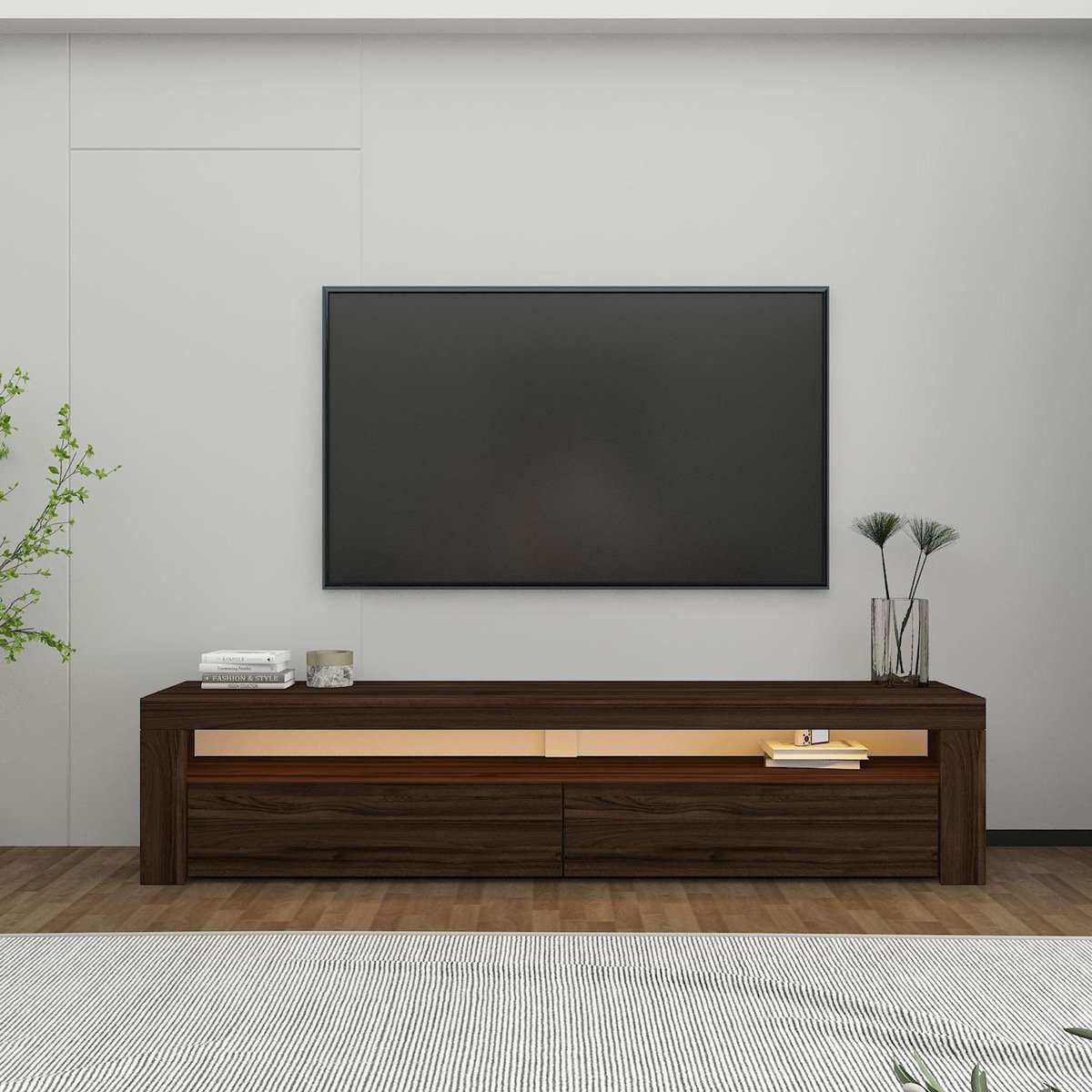 Habitat et Jardin Meuble TV en bois  Bati  - 150 x 36 x 46 cm - Marron