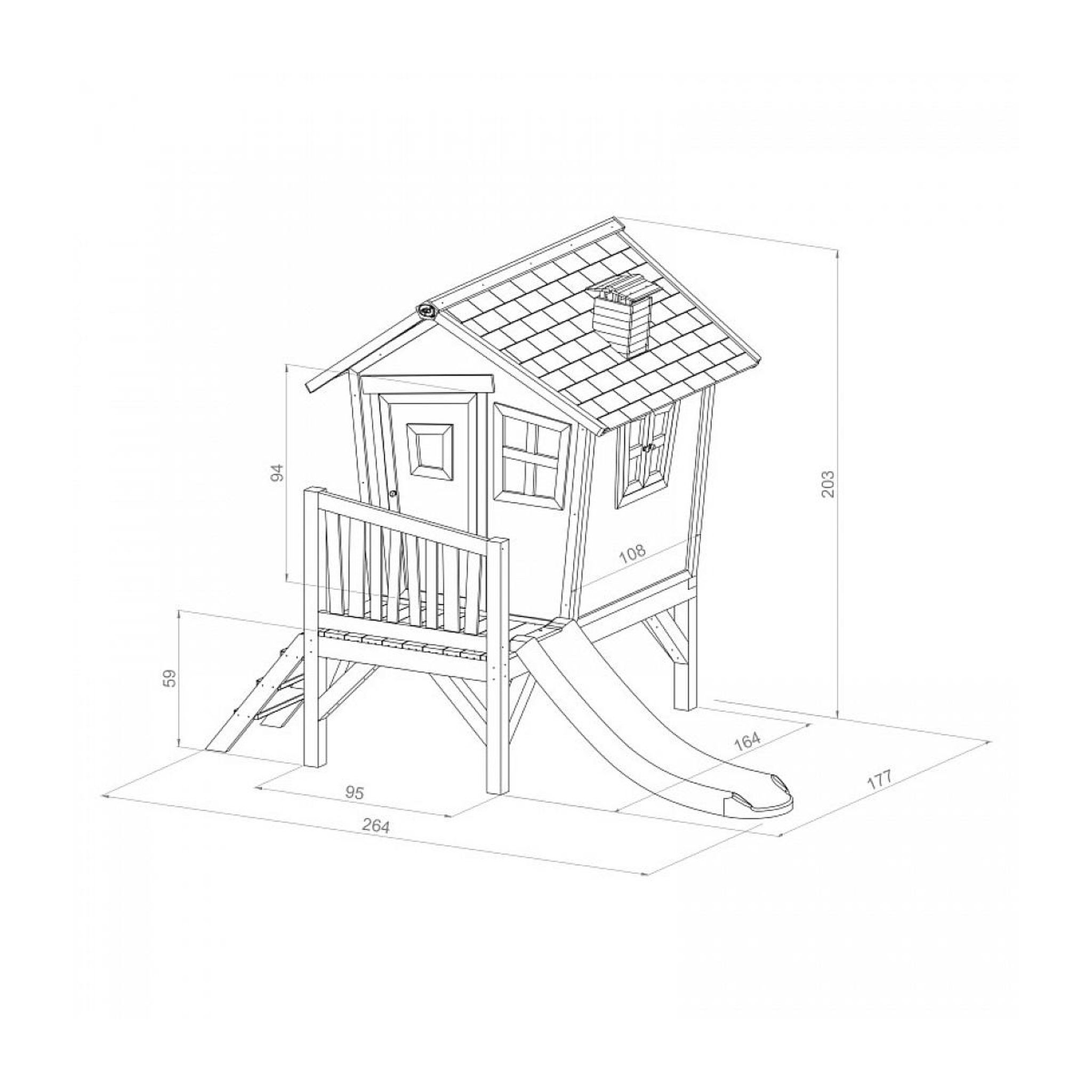 Voir la diapositive 3 : Axi House AXI Cabane enfant ROBIN Brun Blanc avec toboggan Blanc