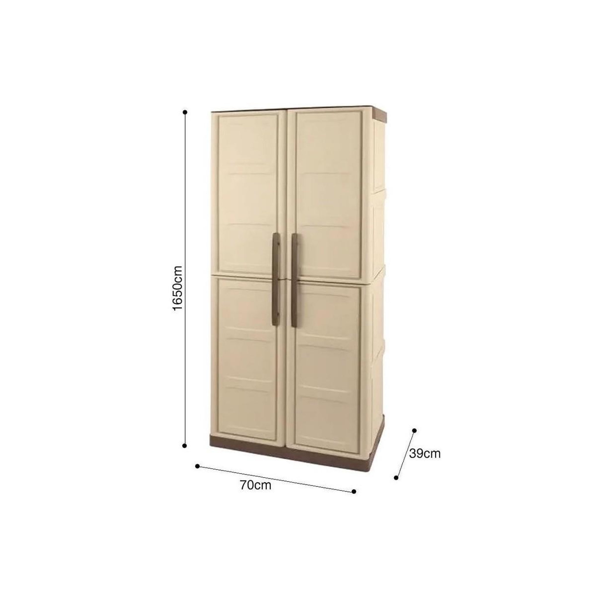 Voir la diapositive 6 : INTEC Armoire de rangement haute 2 portes 3 étagères - 70 x 39 x 165 cm - armoire intérieur/exterieur résistante intec