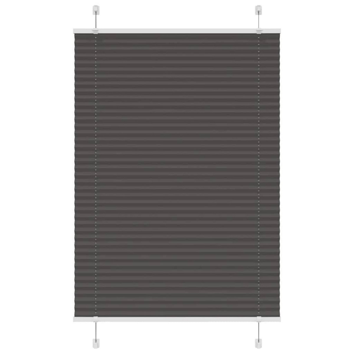 VIDAXL Store plisse noir 100x100 cm largeur du tissu 99,4 cm polyester