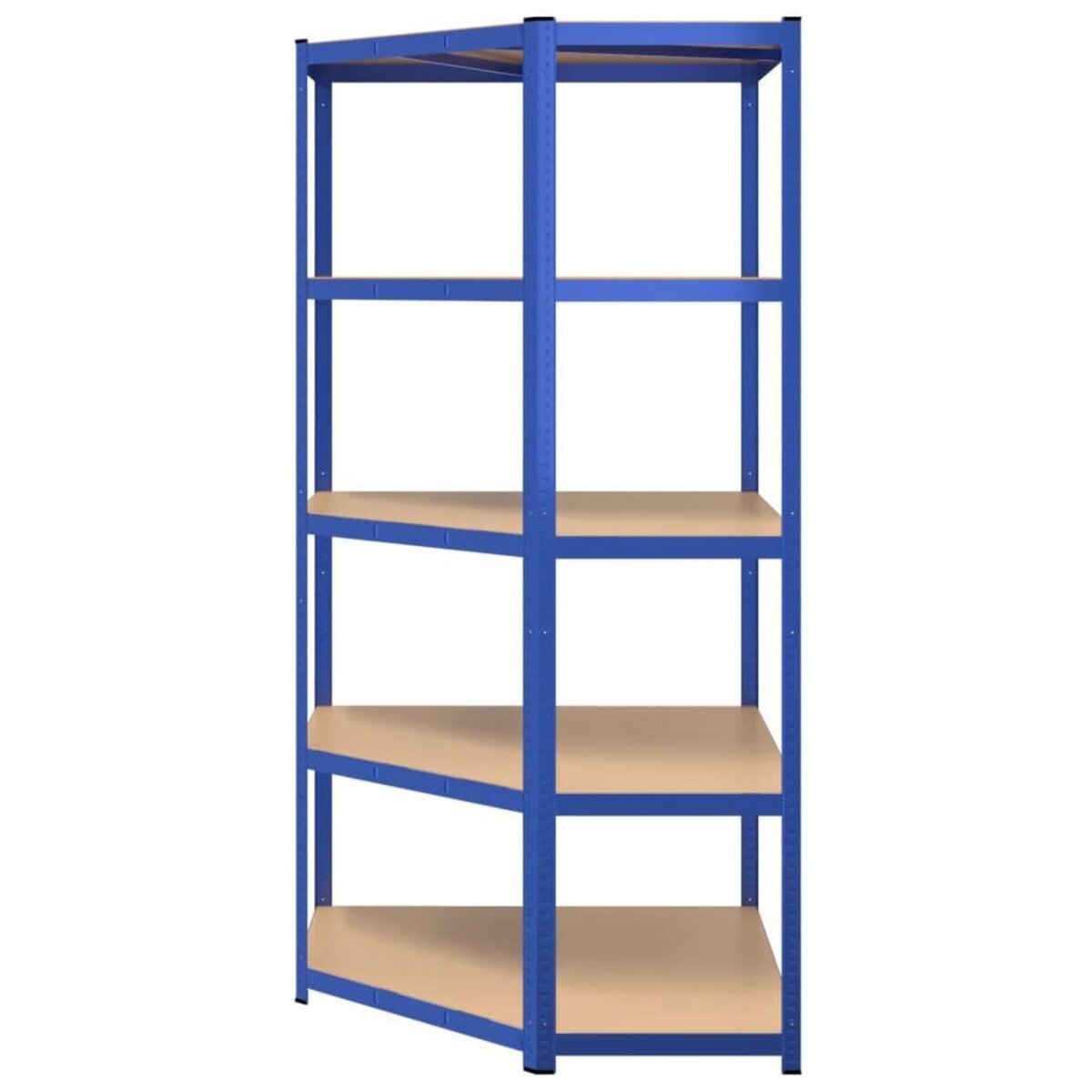VIDAXL Etagere d'angle a 5 niveaux Bleu Acier et bois d'ingenierie