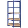Voir la diapositive 5 : VIDAXL Etagere d'angle a 5 niveaux Bleu Acier et bois d'ingenierie