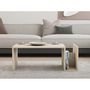 Voir la diapositive 2 : TOILINUX Table basse porte magazine effet travertin - Beige