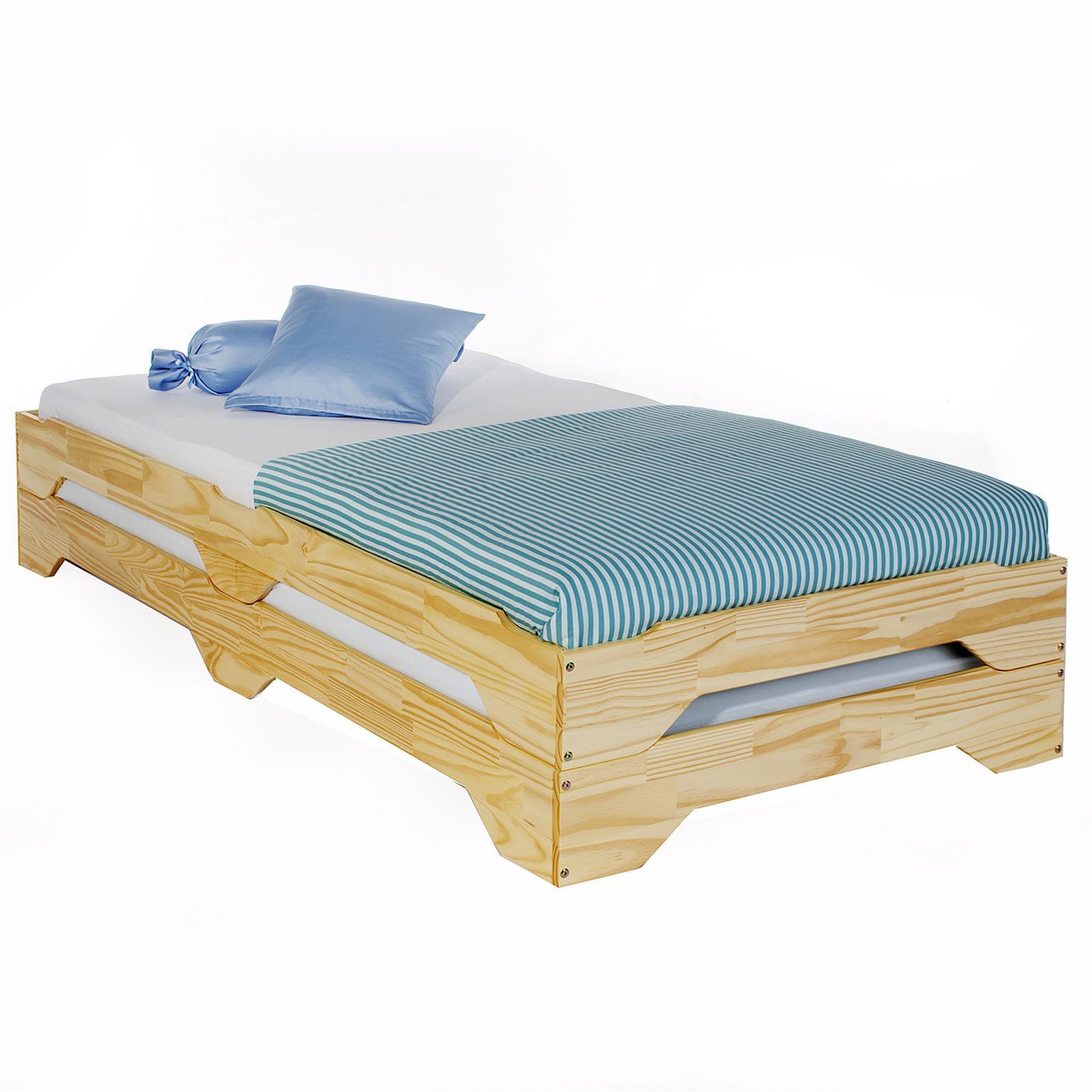 Voir la diapositive 1 : IDIMEX Lot de 2 lits superposables RONNY en pin, 90 x 200 cm