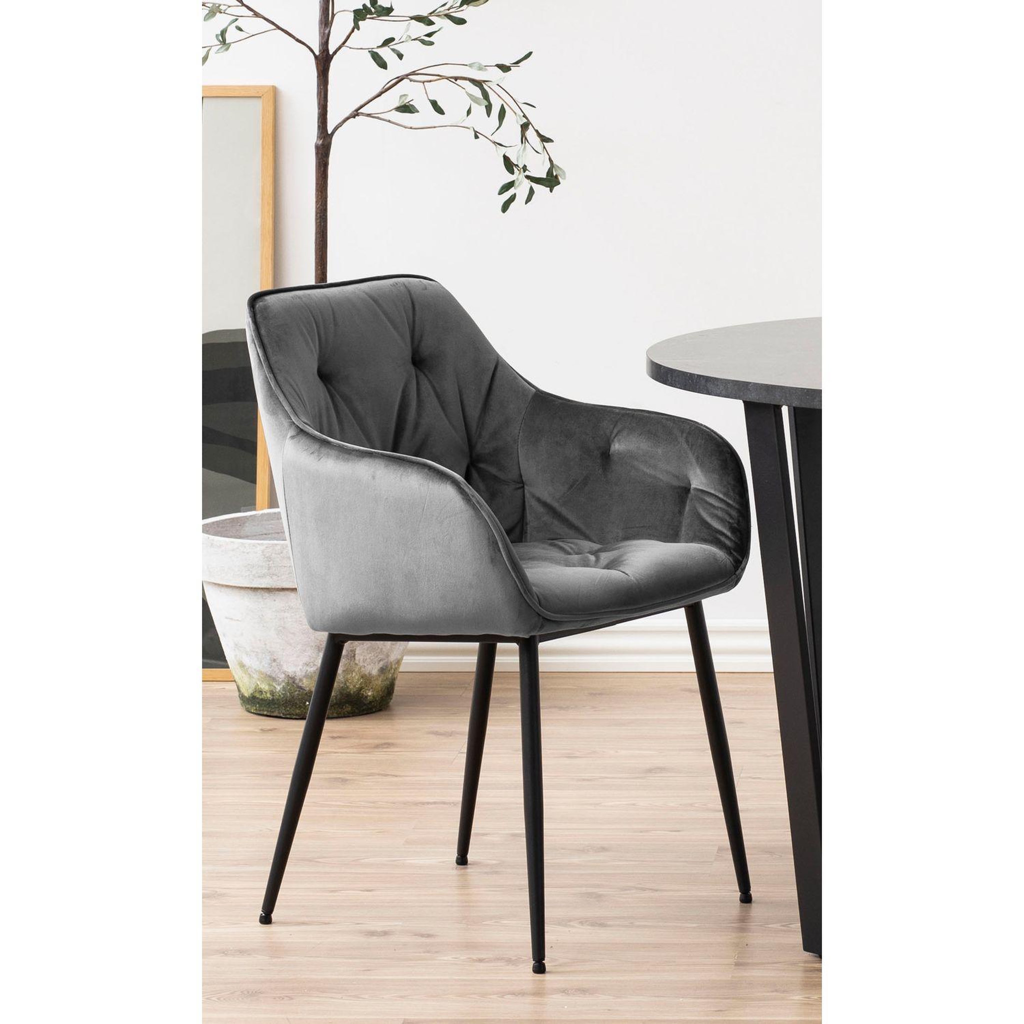 Voir la diapositive 6 : TOILINUX Lot de 2 chaises de salle à manger florie avec accoudoirs effet velours