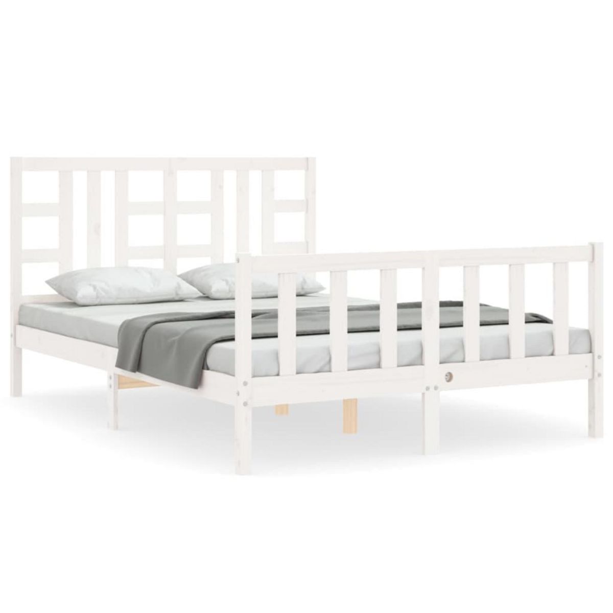 VIDAXL Cadre de lit sans matelas blanc 160x200 cm bois de pin massif
